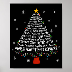 Poster Árvore de Natal Protege Direitos Humanos Protege L