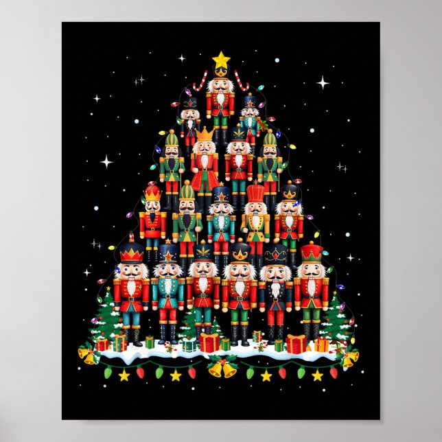 Poster Árvore de Natal quebra-nozes engraçado Natal homen (Frente)