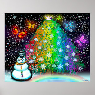 Poster Árvore de Natal Rainbow