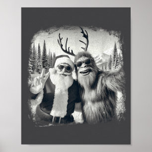 Poster Árvore de Natal Sasquatch 67 Divertido Papai Noel