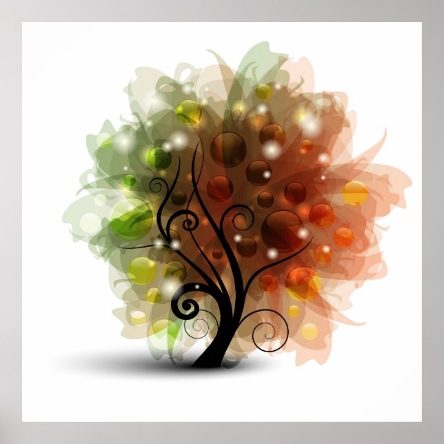 Pôster Árvore de outono (Frente)