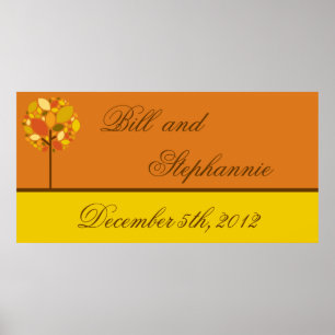Pôster Árvore de outono Moderna de Banner Personalizado d