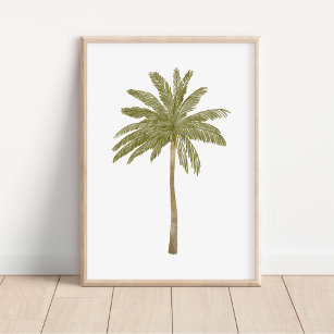 Poster Árvore de Palm de Aquarela