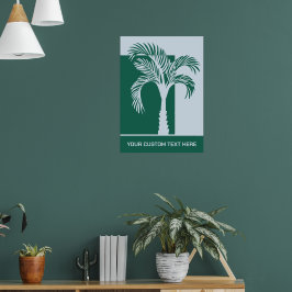 Poster Árvore de Palm Tropical de Texto Personalizado