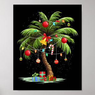 Poster Árvore de Palma de Natal Light Hawaiai Tropical Xm