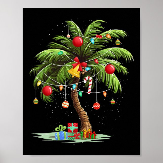 Poster Árvore de Palma de Natal Light Hawaiai Tropical Xm (Frente)