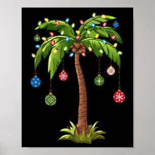 Poster Árvore de Palma de Natal Light Hawaiai Tropical Xm