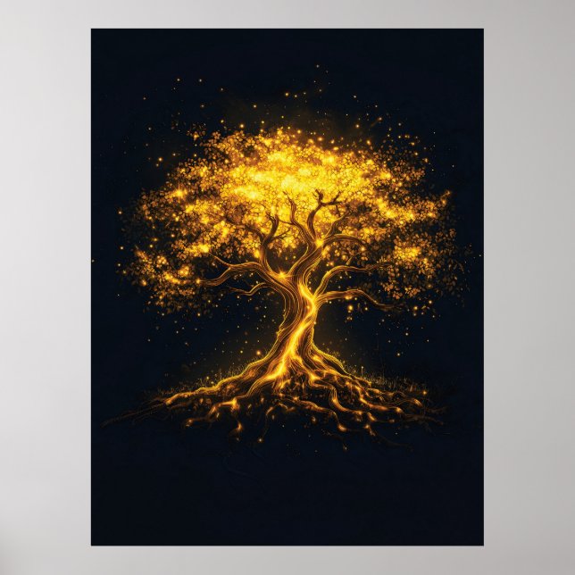 Poster Árvore de Vida Radiante – Mística e Encantadora (Frente)