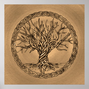 Poster Árvore de vida - Yggdrasil - canvas do Sepia