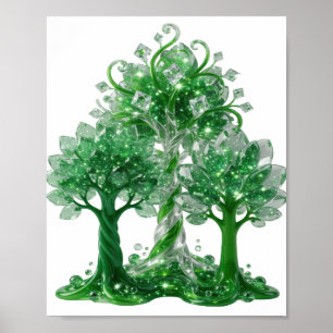 Poster Árvore de vidro verde impressionante