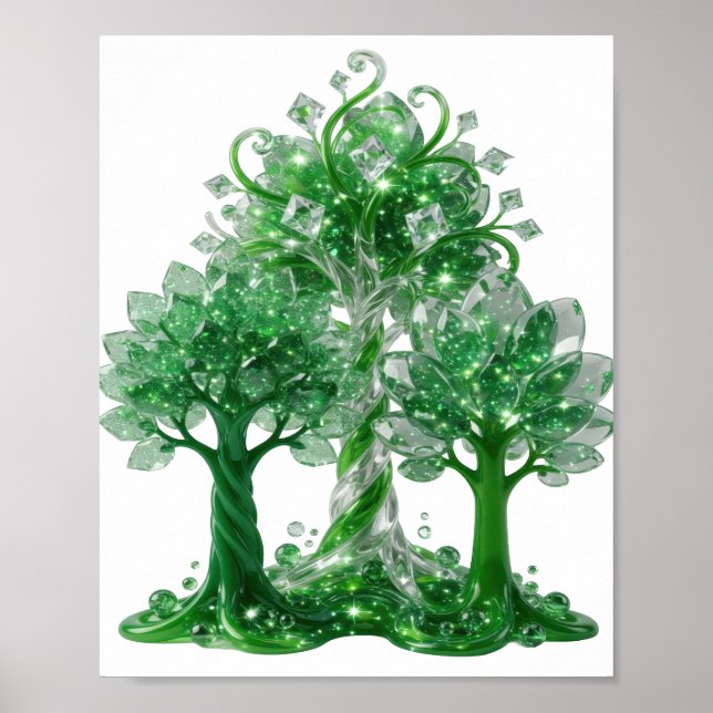 Poster Árvore de vidro verde impressionante (Frente)