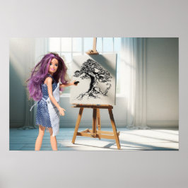 Poster Árvore desenhada a carvão