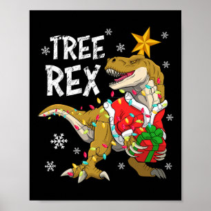 Poster Árvore do Dinossauro de Natal Rex Pajamas Homens M