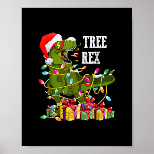 Poster Árvore do Dinossauro de Natal Rex Pajamas Homens M