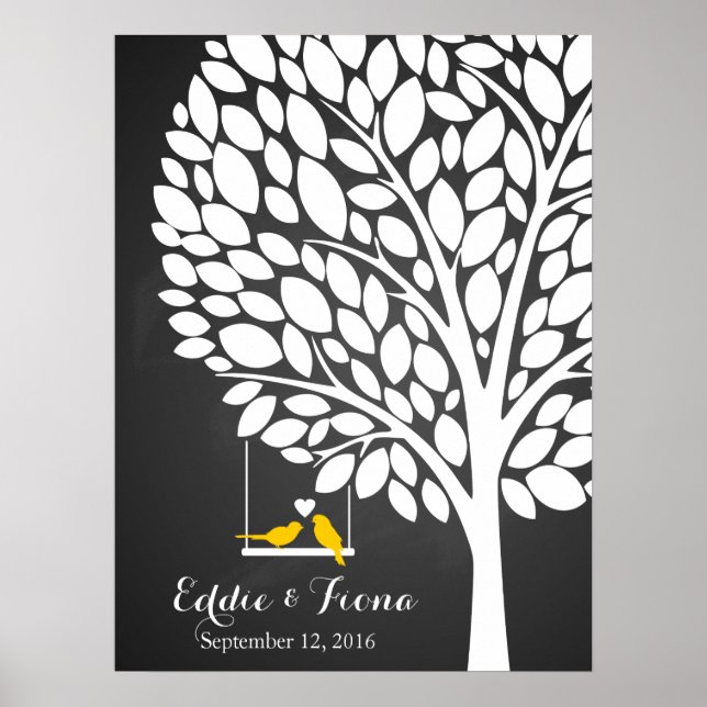 Pôster árvore do livro convidado de casamento (Frente)