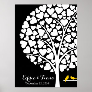 Poster árvore do livro convidado de casamento
