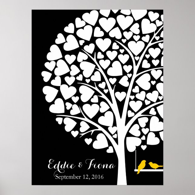 Poster árvore do livro convidado de casamento (Frente)