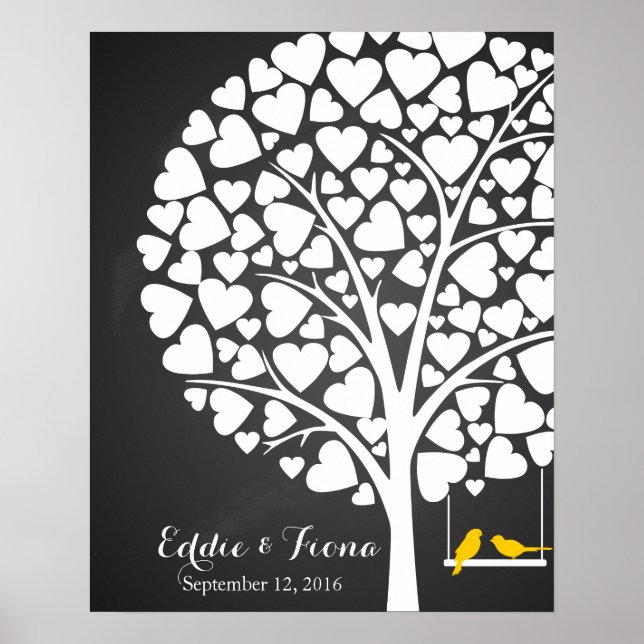 Poster árvore do livro convidado de casamento (Frente)