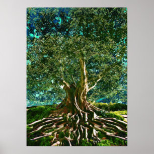 Pôster Árvore do verde da vida