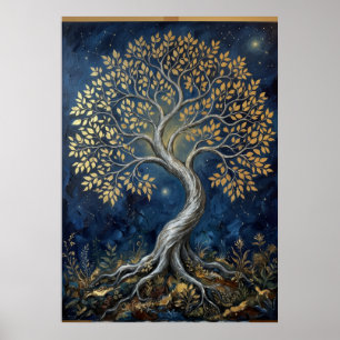 Poster Árvore Dourada da Vida Celestial Bl