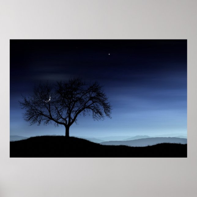 Poster Árvore e Lua (Frente)