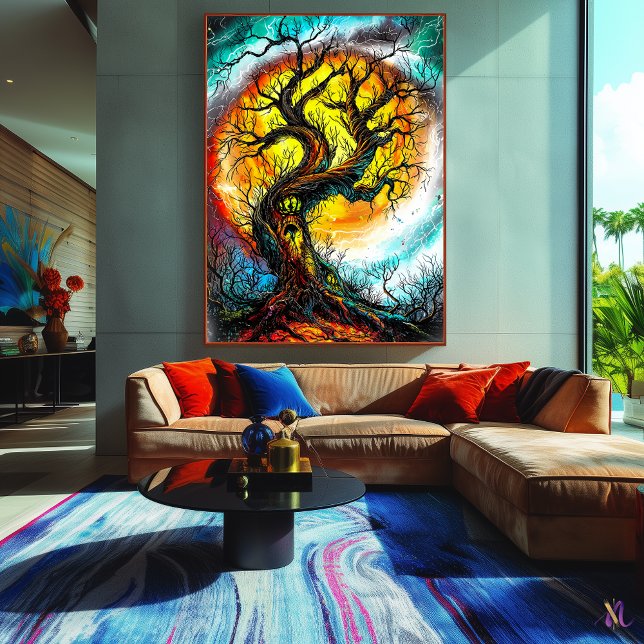 Poster Árvore Encantada Torcida - Arte Fantástica Gótica (Criador carregado)