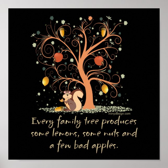 Pôster Árvore Familiar Engraçada (Frente)