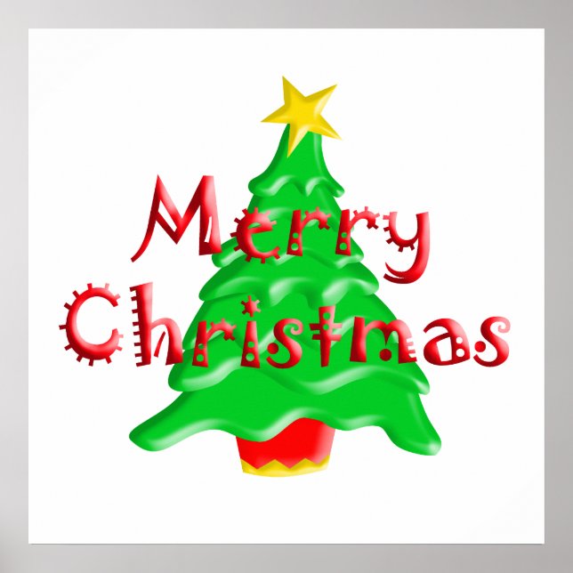 Poster Árvore Feliz de Natal (Frente)