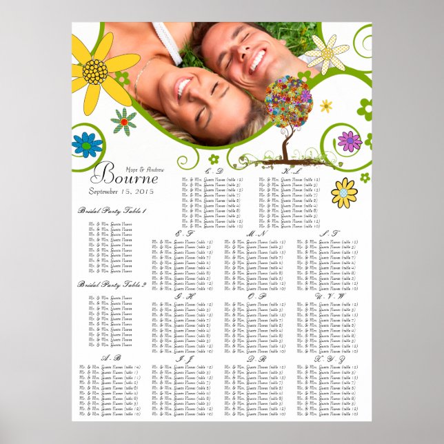 Pôster Árvore foliar de papelada florestal entalada (Frente)