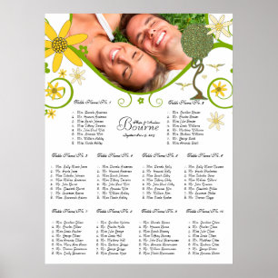 Poster Árvore foliar de papelada florestal entalada