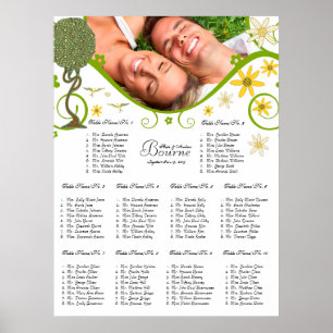 Pôster Árvore foliar de papelada florestal entalada