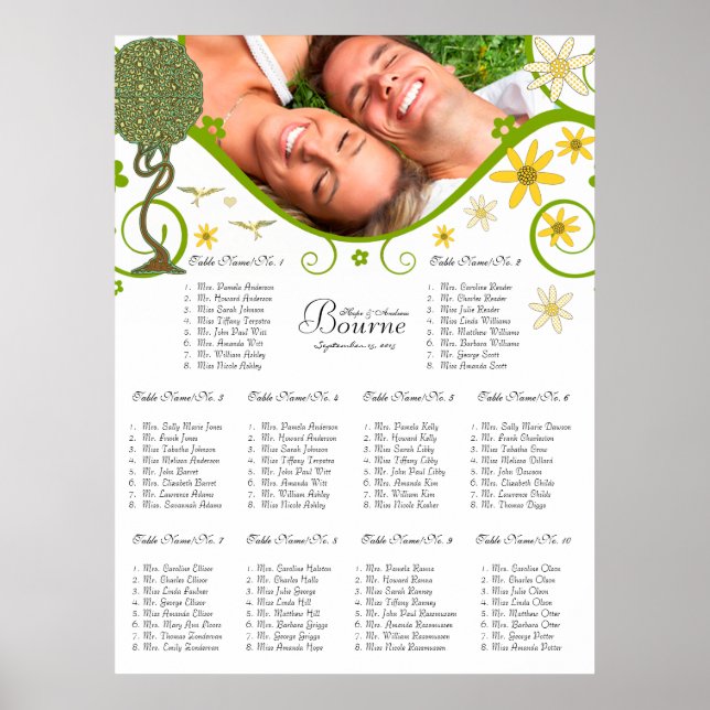 Pôster Árvore foliar de papelada florestal entalada (Frente)