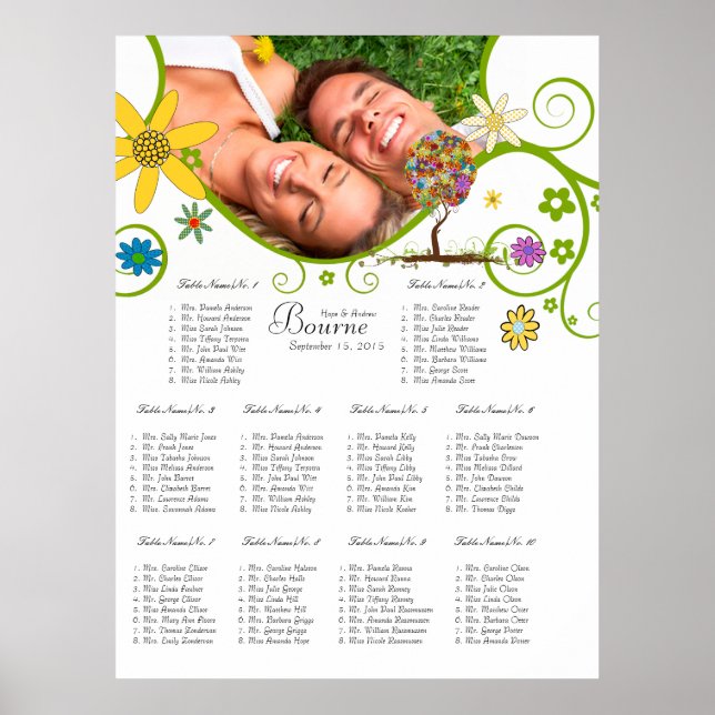 Pôster Árvore foliar de papelada florestal entalada (Frente)