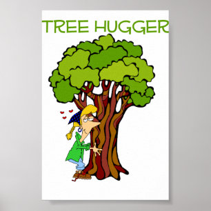 Poster Árvore Hugger - menina