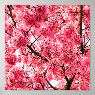 Pôster Árvore japonesa da flor de cerejeira (2013)