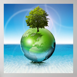 Poster Árvore mundial - conceito de ecologia
