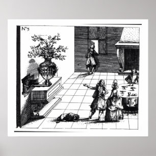 Poster Árvore musical da canção do pássaro, c.1670