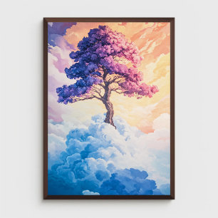 Poster Árvore na Natureza das Nuvens Inspirou-se na Abstr