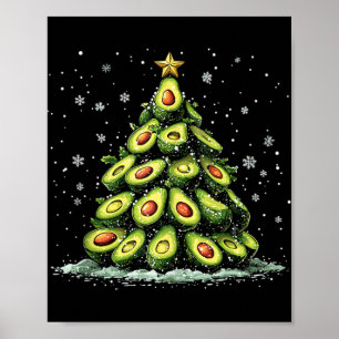 Poster Árvore Natal Avocado Xmas Vegetal Para Mulheres Ma