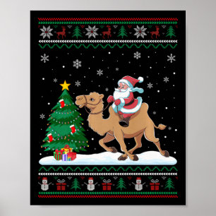 Poster Árvore Natal Feia Luz Papais noeis Xmas Andando Ca