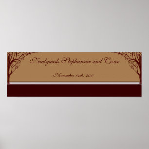 Poster Árvore personalizada de outono de Banner de 22,5"x
