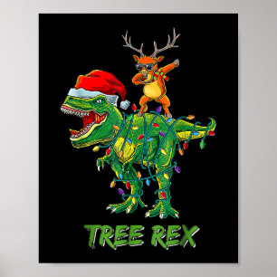 Poster Árvore Rex Dinossauro Figurino de Natal Xmas Tree 