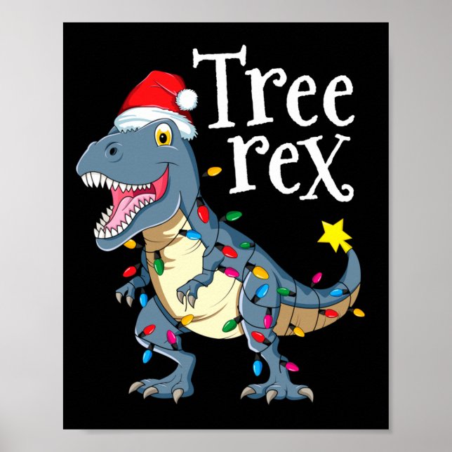 Poster Árvore rex dinossauro natal  (Frente)