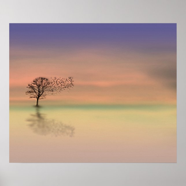 Poster Árvore soprando no vento (Frente)