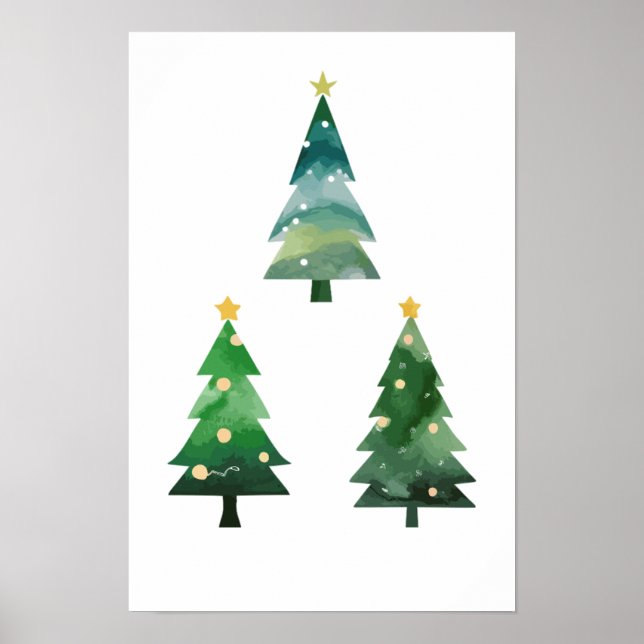 Poster árvore tripla de natal (Frente)