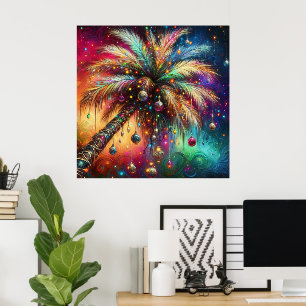 Poster Árvore Tropical de Natal Whimsso Vivid