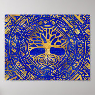 Poster Árvore viva - Yggdrasil - Lapis Lazuli
