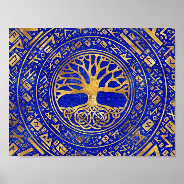 Poster Árvore viva - Yggdrasil - Lapis Lazuli (Frente)