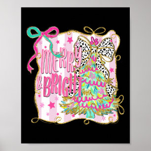 Poster Árvore Xmas feliz E Arco De Natal Brilhante