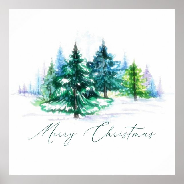 Poster Árvores aquarela  (Frente)